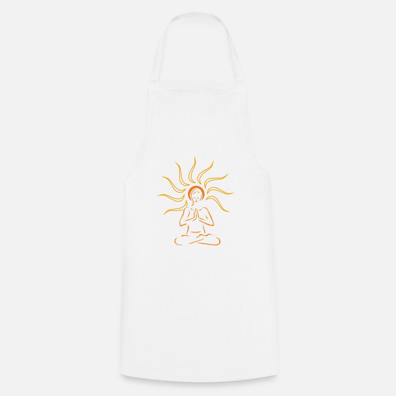 Mediatation Sun - Cooking Apron - white