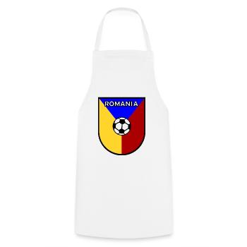 Fußballer aus Rumänien - Kochschürze - Weiß - Vorne - AI Model Male 185 dark (185cm)