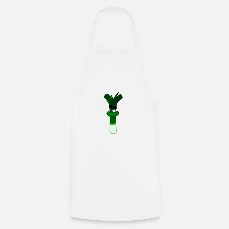 Cool leek Funny workout gym shirt gift - Cooking Apron - white