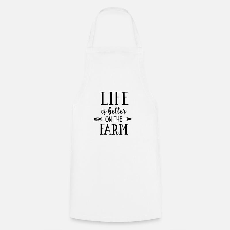 Life Is Better On The Farm - Cooking Apron - white