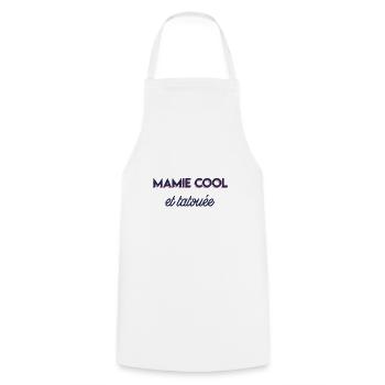 Mamie cool et tatouée - Tablier de cuisine - blanc - Devant - AI Model Male 185 dark (185cm)