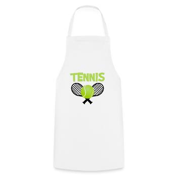 Tennis avec raquettes et balle de tennis - Tablier de cuisine - blanc - Devant - AI Model Male 185 dark (185cm)