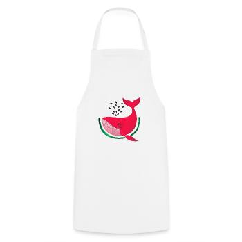 Pastèque Whale Melon Whale Funny - Tablier de cuisine - blanc - Devant - AI Model Male 185 dark (185cm)