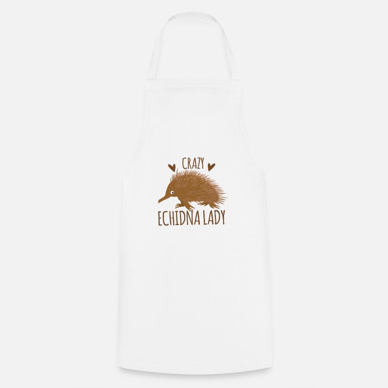 Crazy echidna lady - Cooking Apron - white