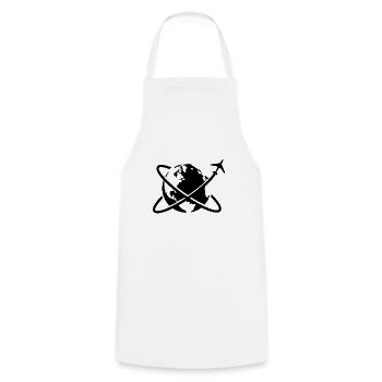 Tour du monde avion voyage - Tablier de cuisine - blanc - Devant - AI Model Male 185 dark (185cm)