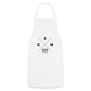 CGN Cologne Altstadt Veedel coordonne le cadeau - Tablier de cuisine - blanc - Devant - AI Model Male 185 dark (185cm)
