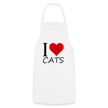 I love Cats - Cooking Apron - white - Front - AI Model Male 185 dark (185cm)