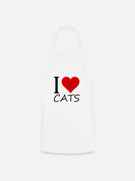 I love Cats - Kochschürze - Weiß
