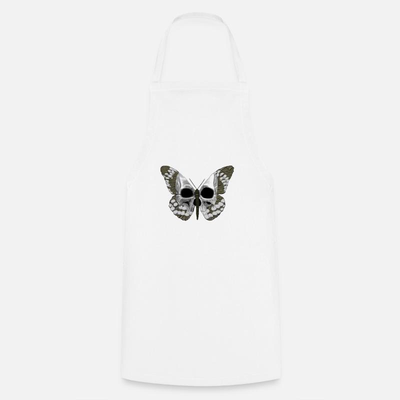 Crâne Papillon - Tablier de cuisine - blanc