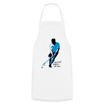 Joueur de hockey - Tablier de cuisine - blanc - Devant - AI Model Male 185 dark (185cm)