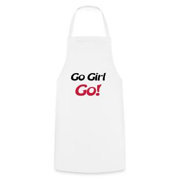 go girl go - Cooking Apron - white - Front - AI Model Male 185 dark (185cm)