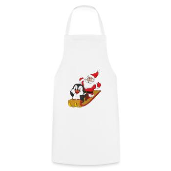Santa Claus Christmas Santa - Cooking Apron - white - Front - AI Model Male 185 dark (185cm)