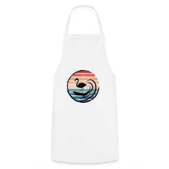 Surfer Flamingo - Tablier de cuisine - blanc - Devant - AI Model Male 185 dark (185cm)