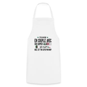 Algérie Couple Femme Algérien Cadeau Super Pouvoir - Tablier de cuisine - blanc - Devant - AI Model Male 185 dark (185cm)