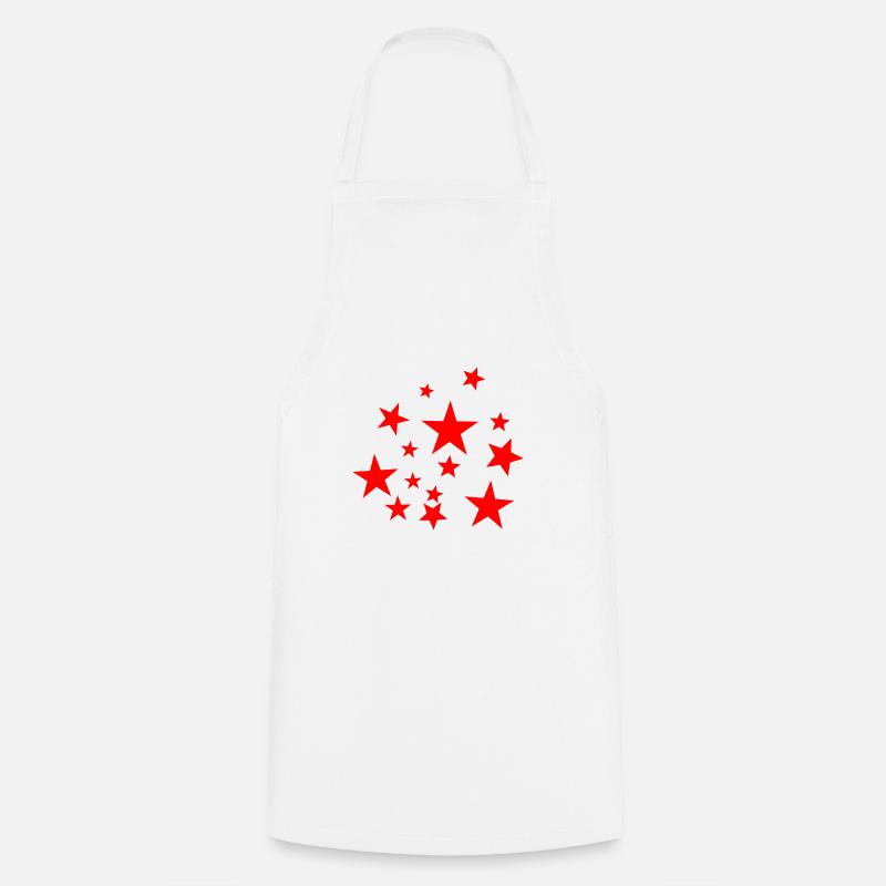 Roter Stern,Stern,Sterne,rot, - Kochschürze - Weiß