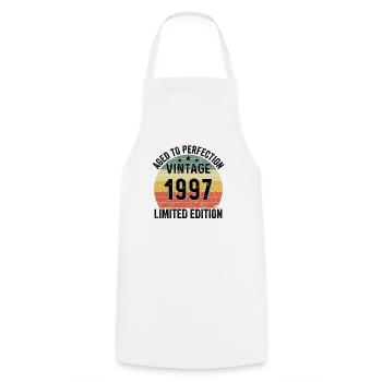 Aged To Perfection Vintage 1997 Limited Edition - Cooking Apron - white - Front - AI Model Male 185 dark (185cm)