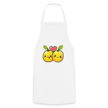 Lemon Couple Love Heart Comic - Cooking Apron - white - Front - AI Model Male 185 dark (185cm)