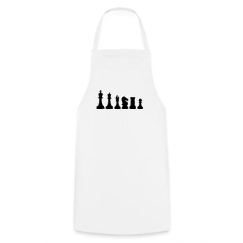 Chess, chess pieces - Cooking Apron - white - Front - AI Model Male 185 dark (185cm)