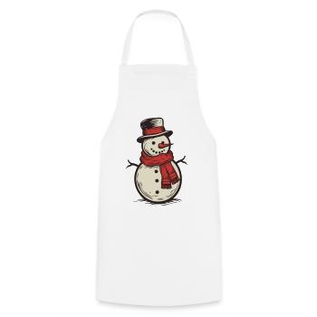 Snowman - Cooking Apron - white - Front - AI Model Male 185 dark (185cm)