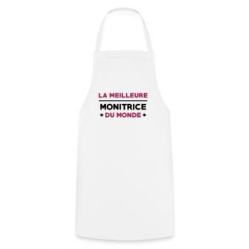 Moniteur / Monitrice / Mono / Formation / Ski - Tablier de cuisine - blanc - Devant - AI Model Male 185 dark (185cm)