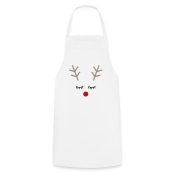 Rudolph Rentier Gesicht Geschenk Idee - Kochschürze - Weiß - Vorne - AI Model Male 185 dark (185cm)