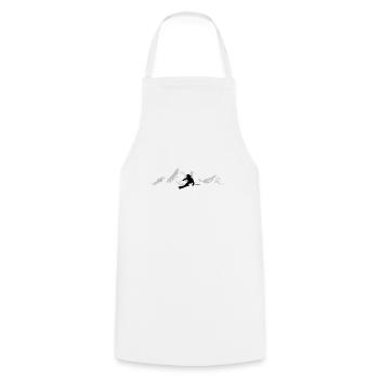 Winter - Skiers Skiing Mountains Snow - Cooking Apron - white - Front - AI Model Male 185 dark (185cm)
