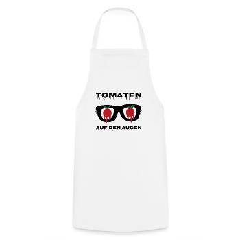 tomates sur les yeux - Tablier de cuisine - blanc - Devant - AI Model Male 185 dark (185cm)