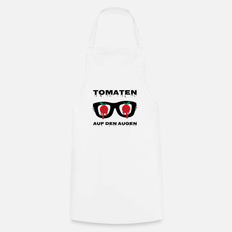 tomatoes on the eyes - Cooking Apron - white