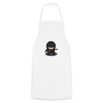 Ninja Stab - Kochschürze - Weiß - Vorne - AI Model Male 185 dark (185cm)