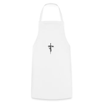 Cross with Forgiven - John 1.9 - Kreuz & Forgiven - Cooking Apron - white - Front - AI Model Male 185 dark (185cm)
