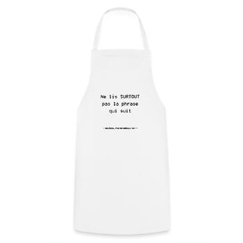 Rebelle Phrase Drole - Tablier de cuisine - blanc - Devant - AI Model Male 185 dark (185cm)