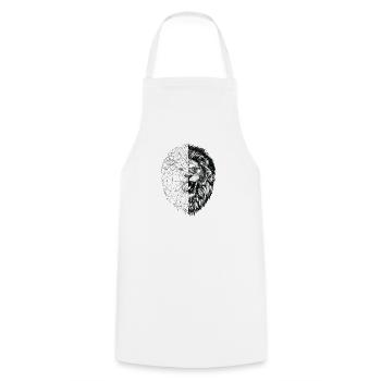 polygon lion art | lion head - Cooking Apron - white - Front - AI Model Male 185 dark (185cm)