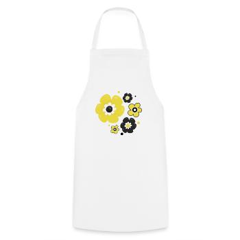 Fleurs - Tablier de cuisine - blanc - Devant - AI Model Male 185 dark (185cm)