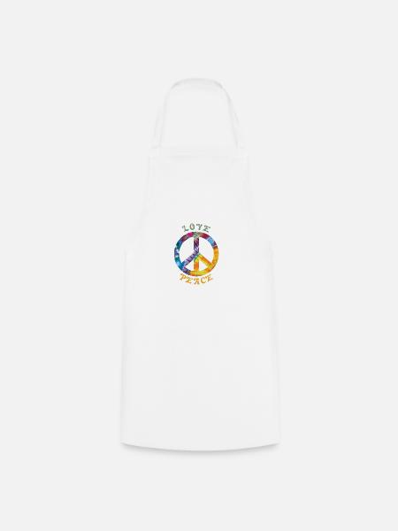 Love Peace Hippie Hippie costume 60s 70s 90s - Cooking Apron - white