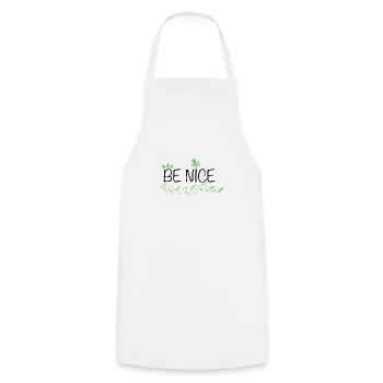 Soyez gentil lettrage blanc / vert - Tablier de cuisine - blanc - Devant - AI Model Male 185 dark (185cm)