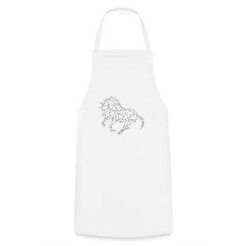 Lignes de chevaux - Tablier de cuisine - blanc - Devant - AI Model Male 185 dark (185cm)