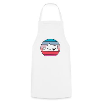 Bongo Cat - Cooking Apron - white - Front - AI Model Male 185 dark (185cm)