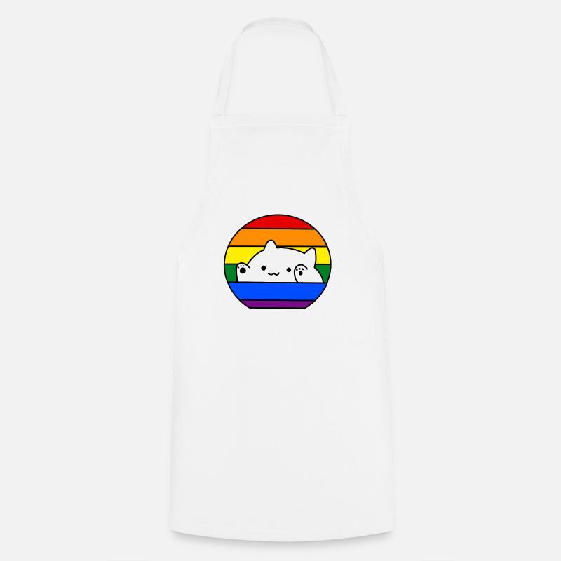 Pride Bongo Cat - Tablier de cuisine - blanc
