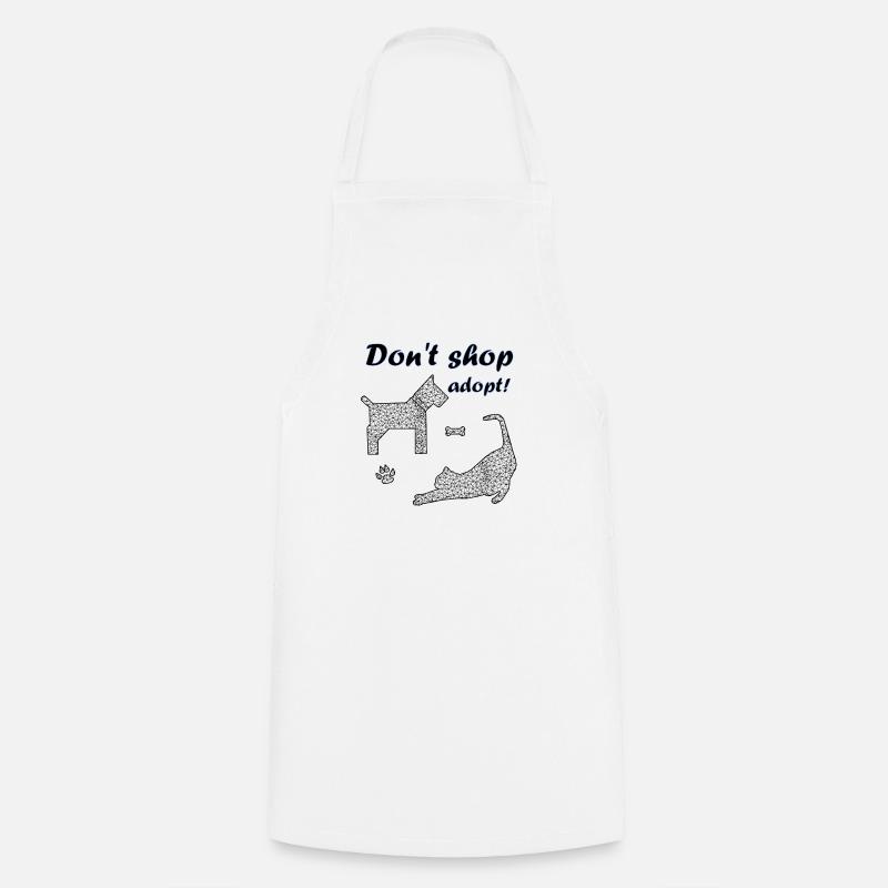 Don't shop - adopt! - Cooking Apron - white