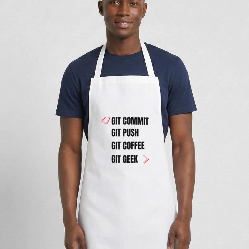 git commit git push git coffee git geek developpeu Cooking Apron
