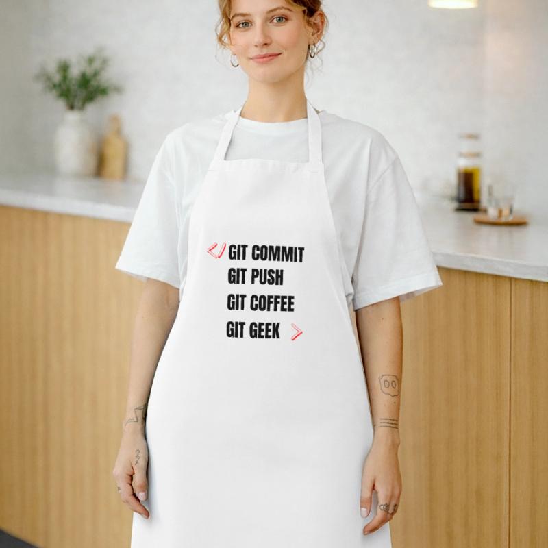 git commit git push git coffee git geek developpeu Cooking Apron