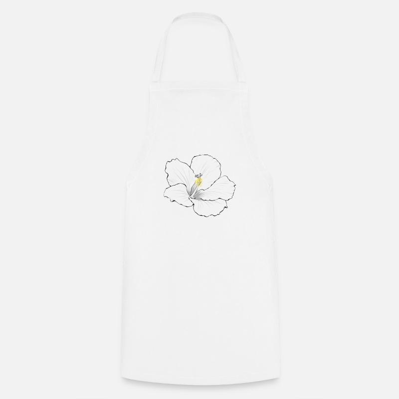 Hibiscus blanc - Tablier de cuisine - blanc
