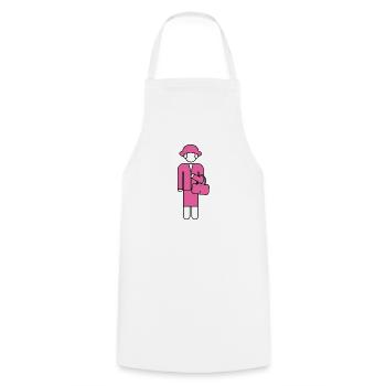 Queen - Cooking Apron - white - Front - AI Model Male 185 dark (185cm)
