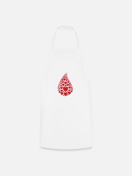 Drop Heart - Grembiule da cucina - bianco
