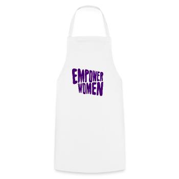 EMPOWER WOMEN! - Kochschürze - Weiß - Vorne - AI Model Male 185 dark (185cm)
