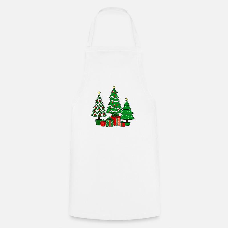 Sapins et cadeaux de Noël - Tablier de cuisine - blanc