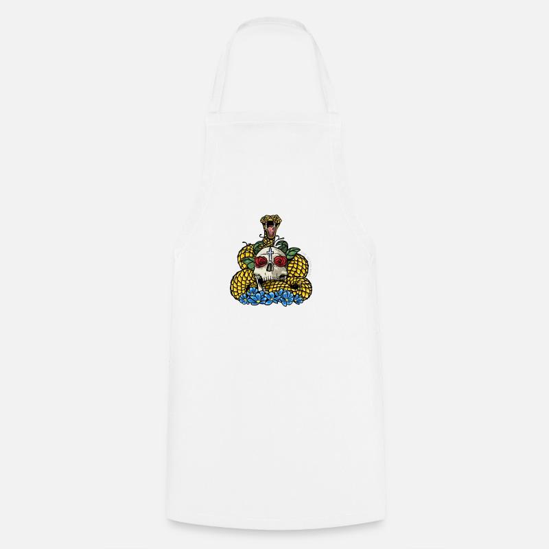 "All That Writhes And Blooms" - Cooking Apron - white