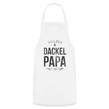 Stolzer Dackel-Papa - Kochschürze - Weiß - Vorne - AI Model Male 185 dark (185cm)
