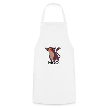 Moo Bull - Cooking Apron - white - Front - AI Model Male 185 dark (185cm)