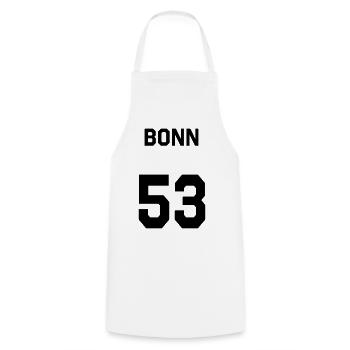 Bonn 53 - Cooking Apron - white - Front - AI Model Male 185 dark (185cm)